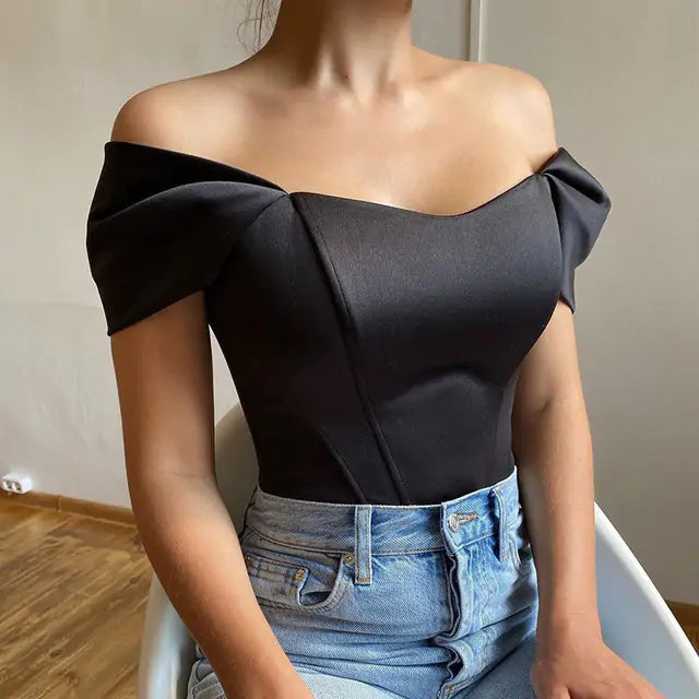 EVA Satin Sleeveless Corset Top