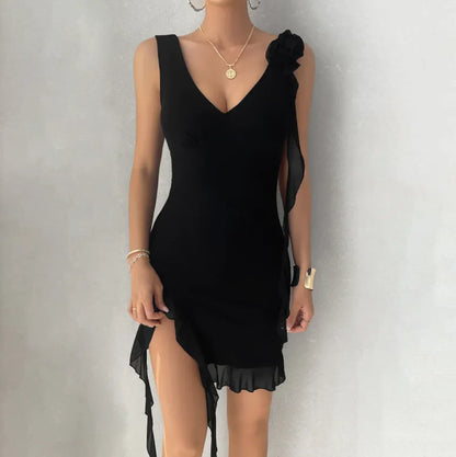 KIKI V-neck Sleeveless Mini Dress