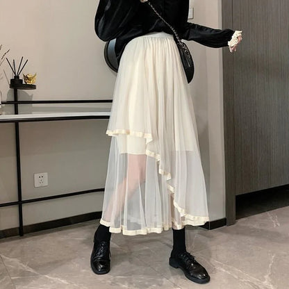 DIANA Mesh Midi Skirt