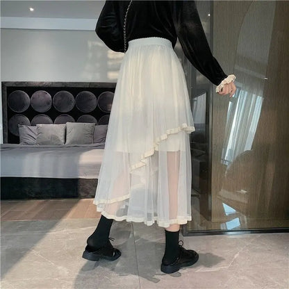 DIANA Mesh Midi Skirt