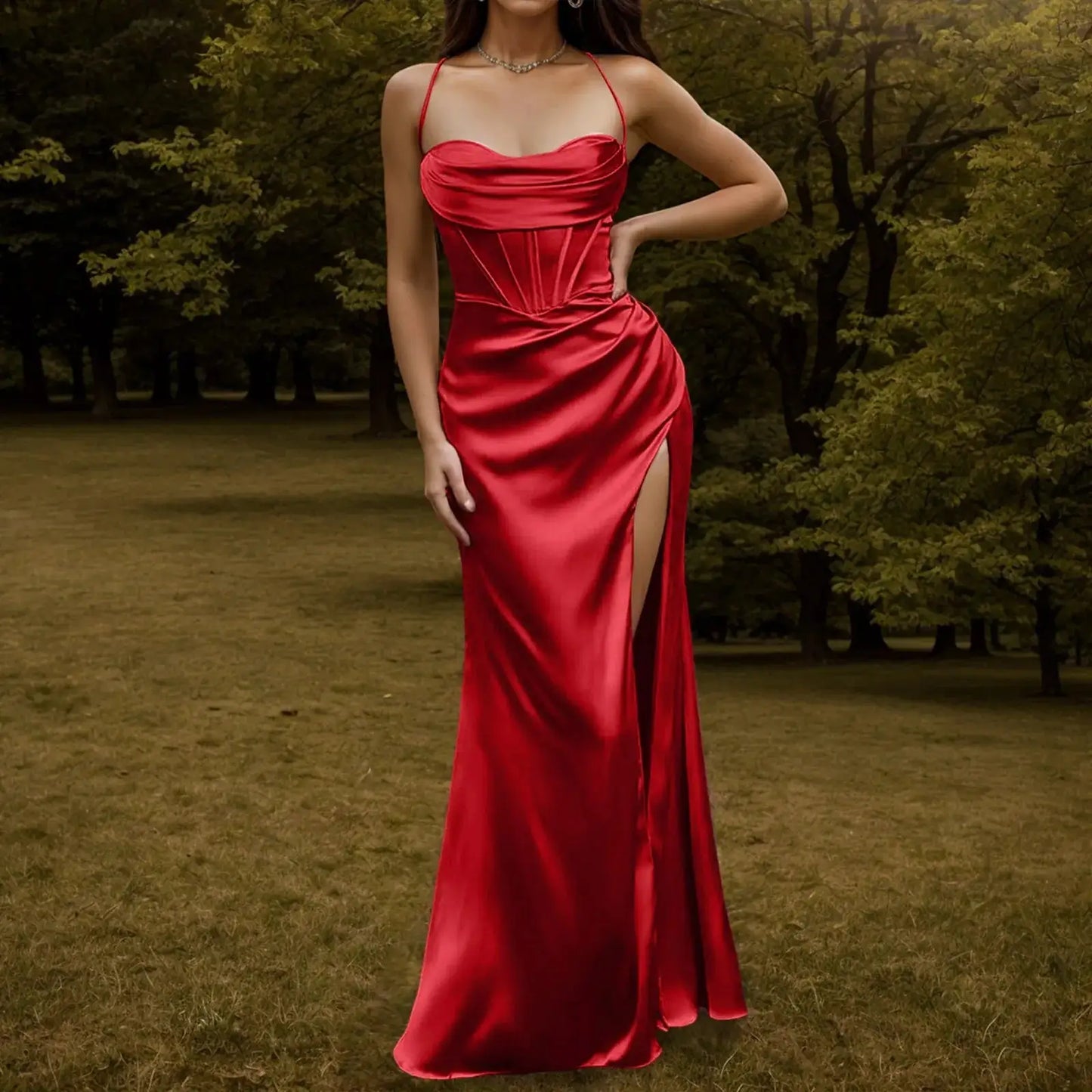 KYRA Satin Maxi Dress