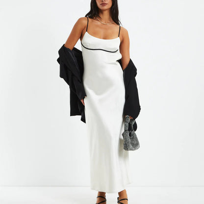ELLA Backless Lace-up Maxi Dress