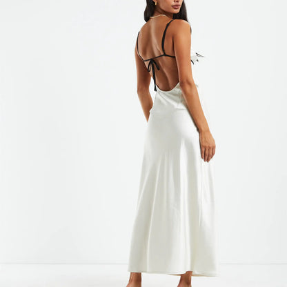 ELLA Backless Lace-up Maxi Dress